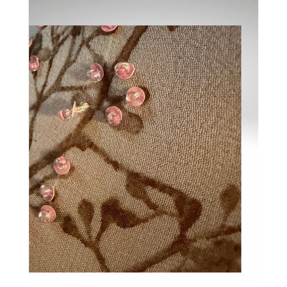 Y2K Laundry by Shelli Segal Silk Bead Dress Backless Light Pink Cherry Blossom 8 - Picture 7 of 8
